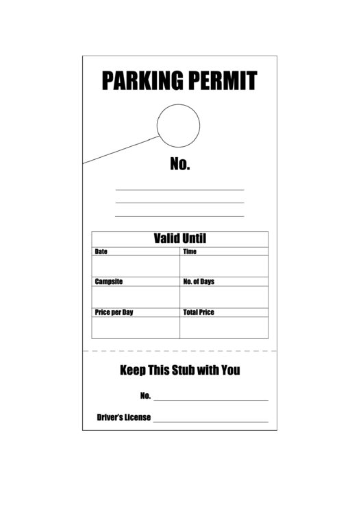 Camping Parking Tag Printable pdf