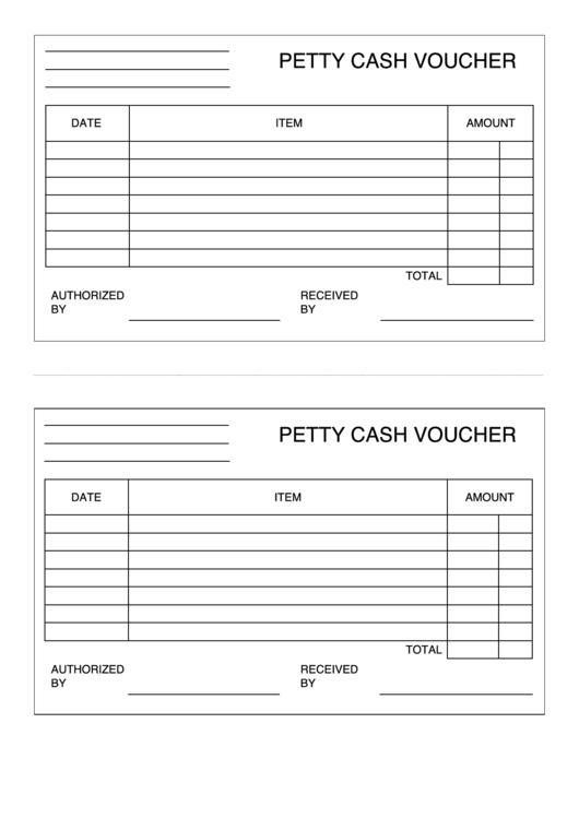 Petty Cash Voucher Printable pdf
