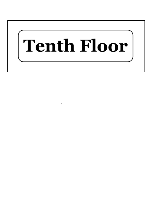 Tenth Floor Template Printable pdf