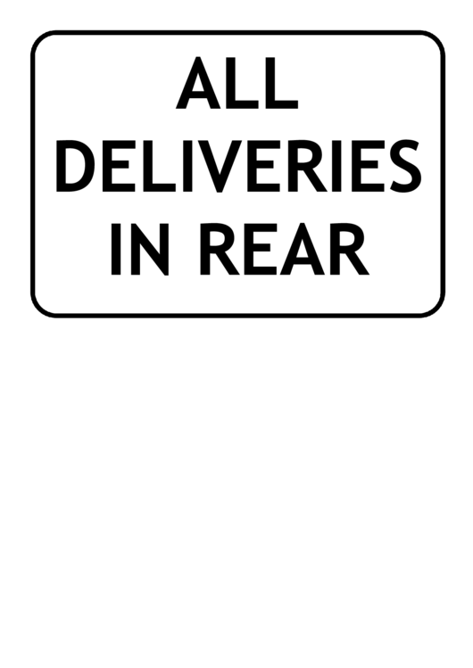 Deliveries In Rear Printable pdf
