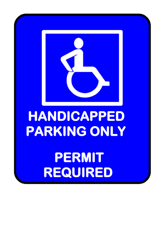 Traffic Handicapped Parking With Permit Printable pdf