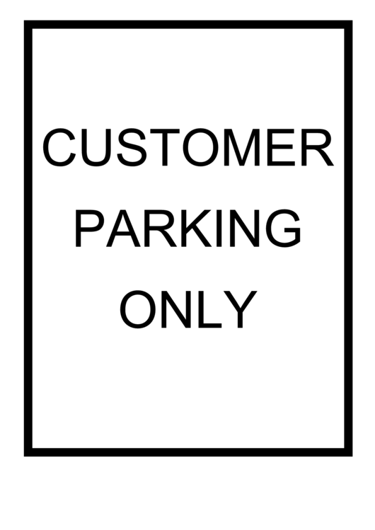 Customer Parking Only Sign Printable pdf