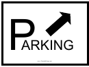 Parking Arrow Up Right Black Sign