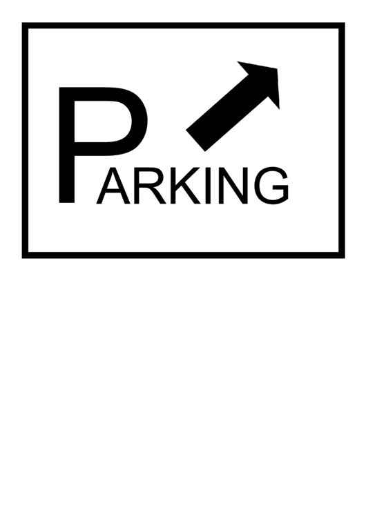 Parking Arrow Up Right Black Sign Printable pdf