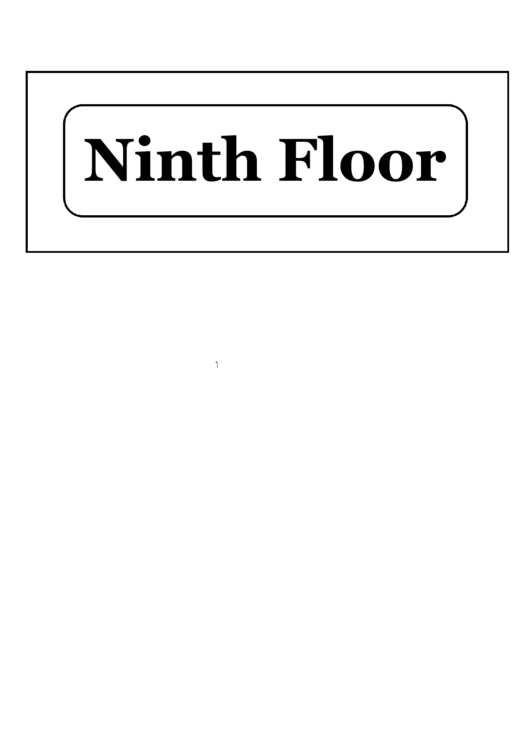 Ninth Floor Template Printable pdf