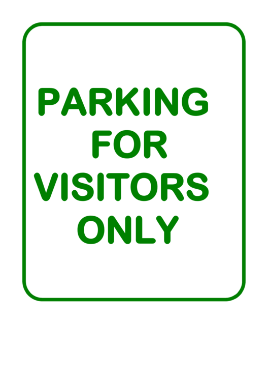 Traffic Parking For Visitors Only Printable pdf