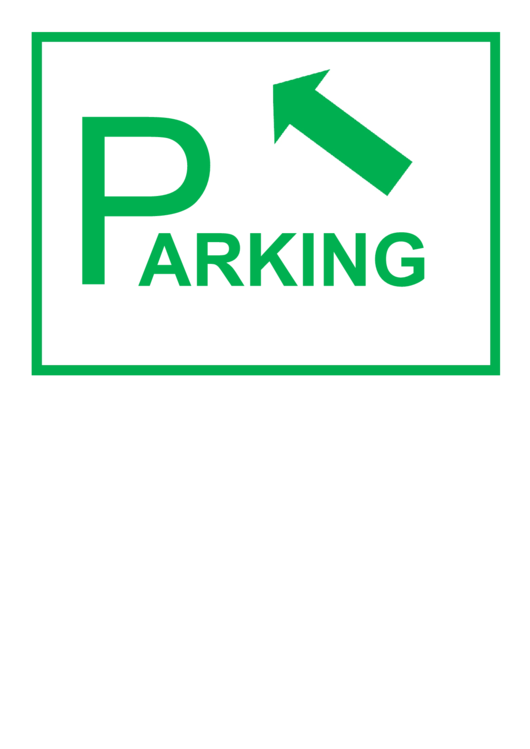 Parking Arrow Up Left Sign Printable pdf