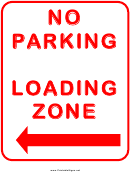 Traffic No Parking In Loading Zone Left
