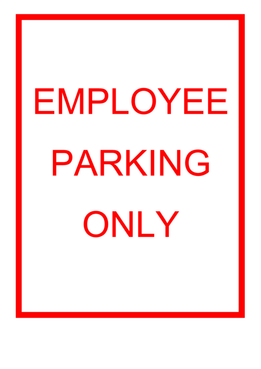 Employee Parking Only Red Sign Printable pdf