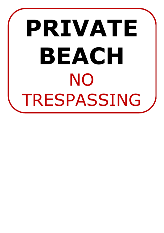 Private Beach Sign Printable pdf