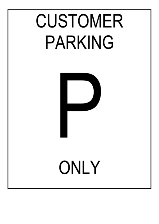 Customer Parking Only Printable pdf