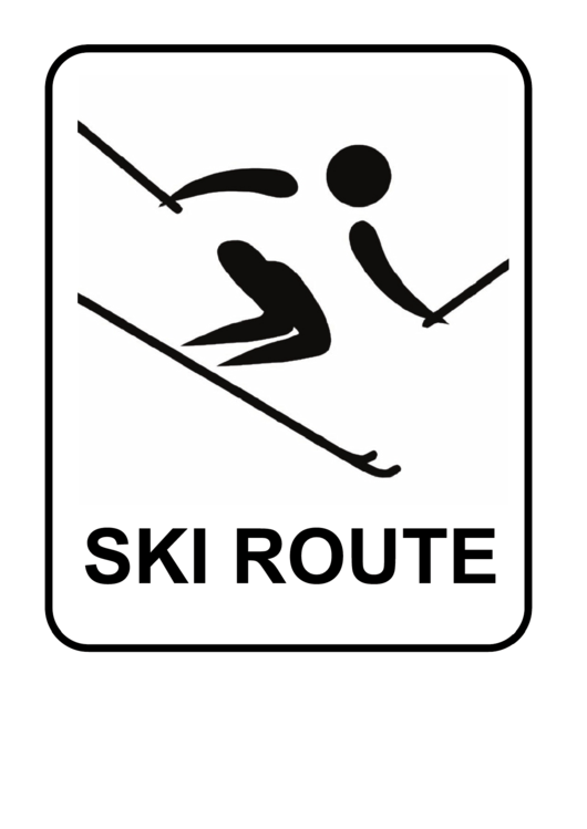 Skiing Sign Template Printable pdf