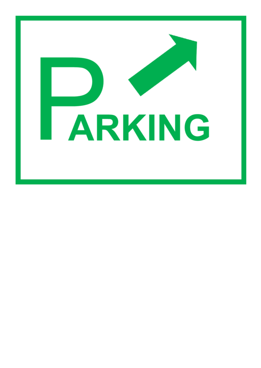Parking Arrow Up Right Sign Printable pdf