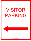 Visitor Parking Left Red Sign