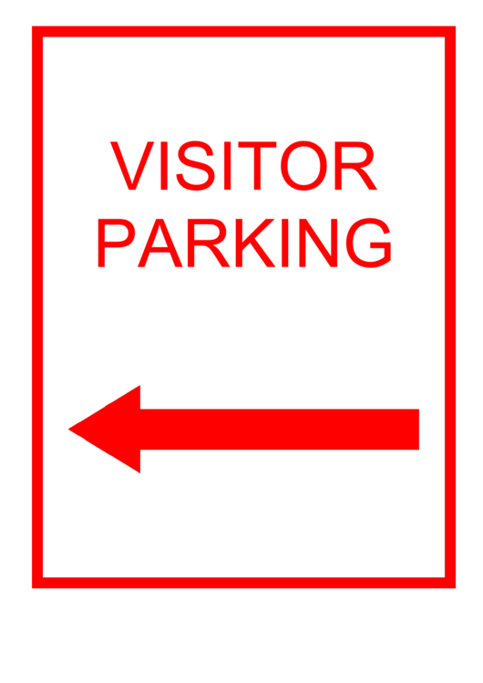 Visitor Parking Left Red Sign Printable pdf