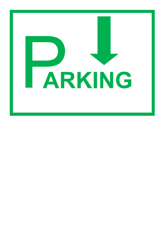 Parking Arrow Down Sign Printable pdf