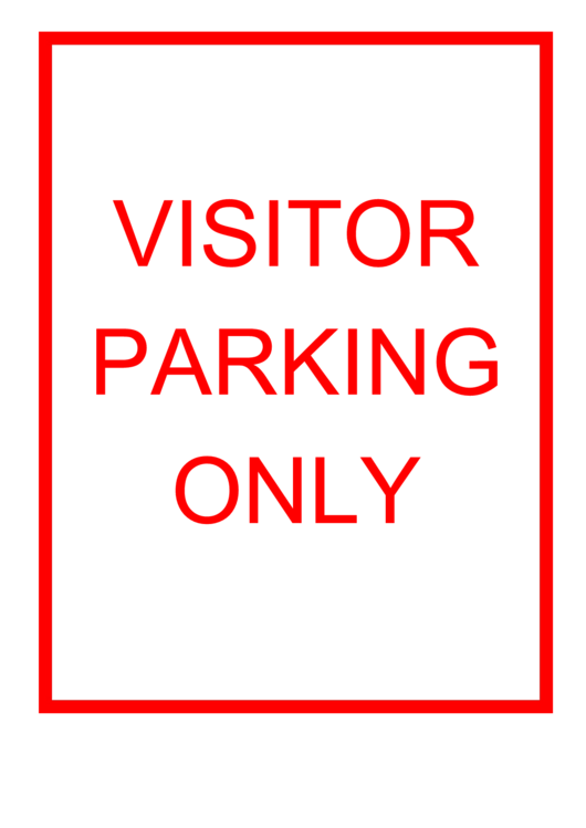 Visitor Parking Only Sign Printable pdf