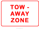 Traffic Tow Away Zone 2 Sign Template