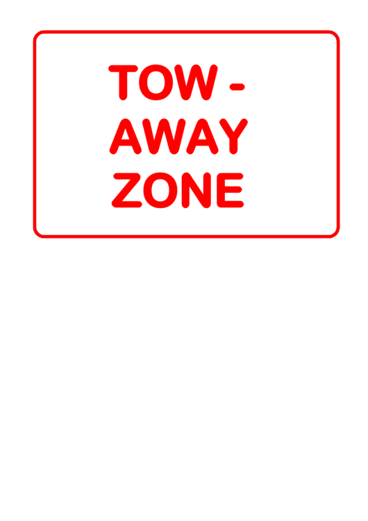 Traffic Tow Away Zone 2 Sign Template Printable pdf