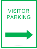 Visitor Parking Right Green Sign