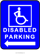 Traffic Disabled Parking Left Sign Template