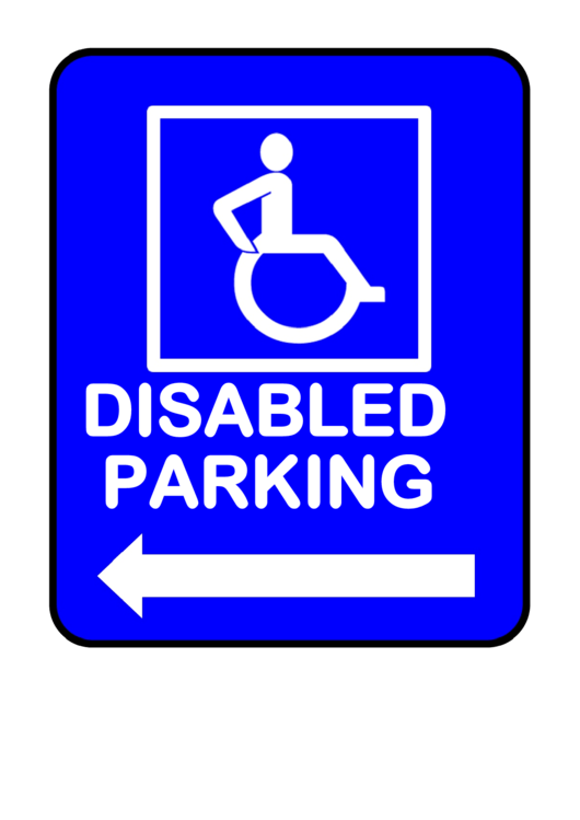 Traffic Disabled Parking Left Sign Template Printable pdf