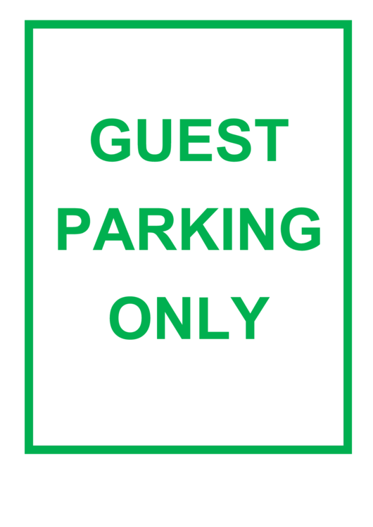 Guest Parking Only Sign Printable pdf