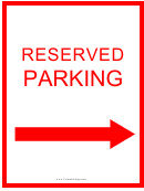 Reserved Parking Right Red Sign