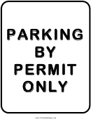 Traffic Parking By Permit Only