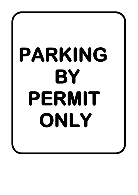 Traffic Parking By Permit Only Printable pdf