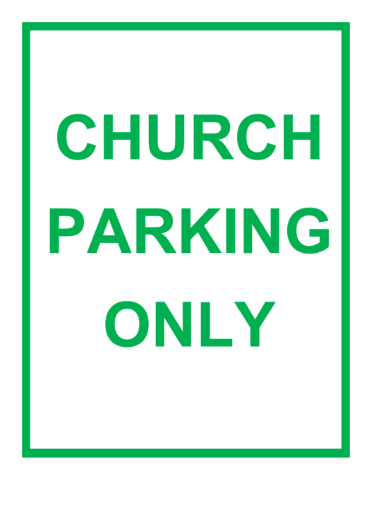 Church Parking Only Sign Printable pdf