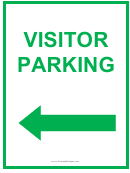 Visitor Parking Left Green Sign