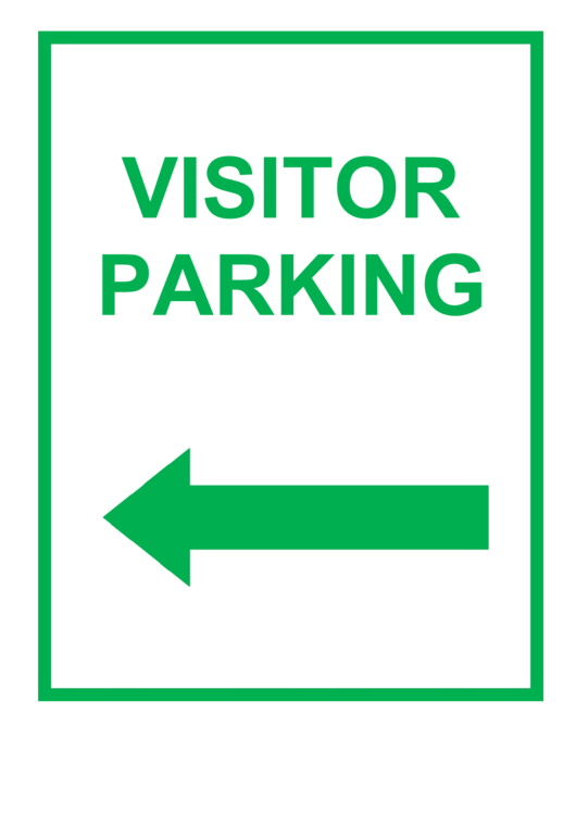 Visitor Parking Left Green Sign Printable pdf