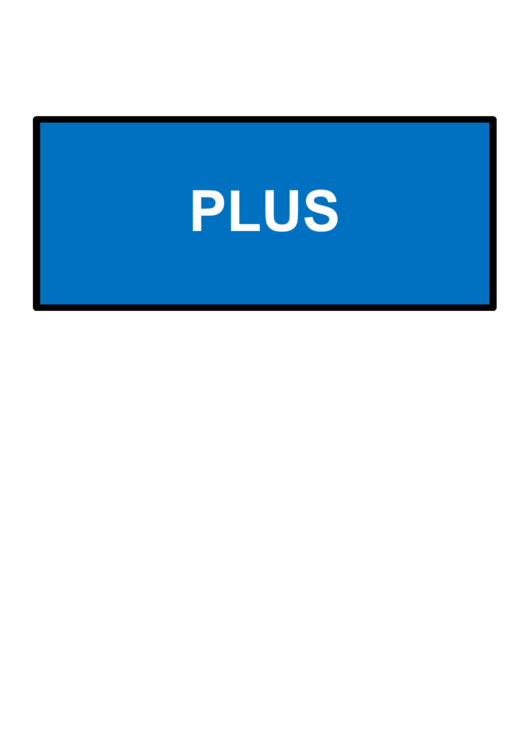 Plus Sign Template printable pdf download