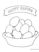 Bowl Of Eggs Easter Coloring Page