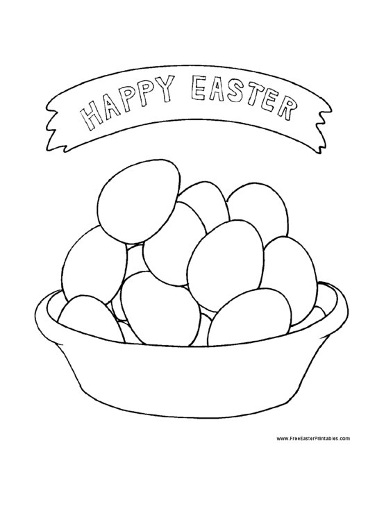 Fillable Bowl Of Eggs Easter Coloring Page Printable pdf