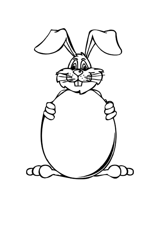 Fillable Big Easter Bunny Coloring Page Printable pdf