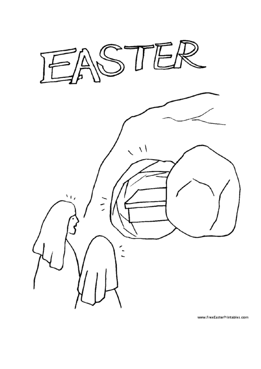 Fillable Empty Tomb Easter Coloring Sheet Printable pdf