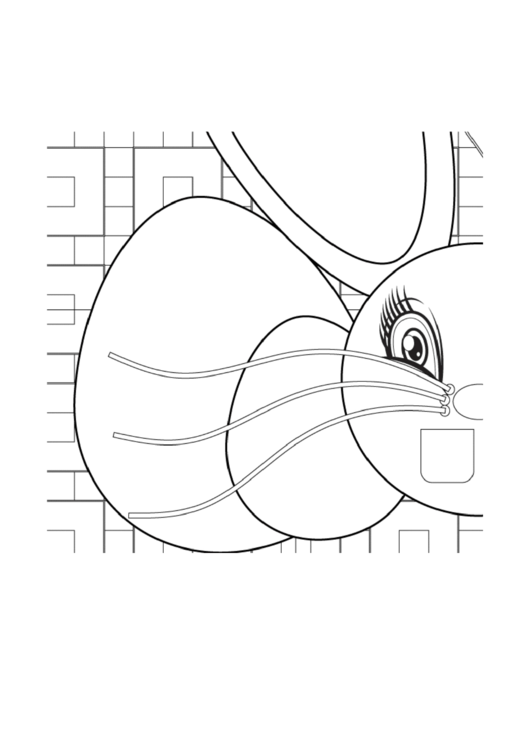 Big Bunny Face Easter Coloring Sheet Printable pdf