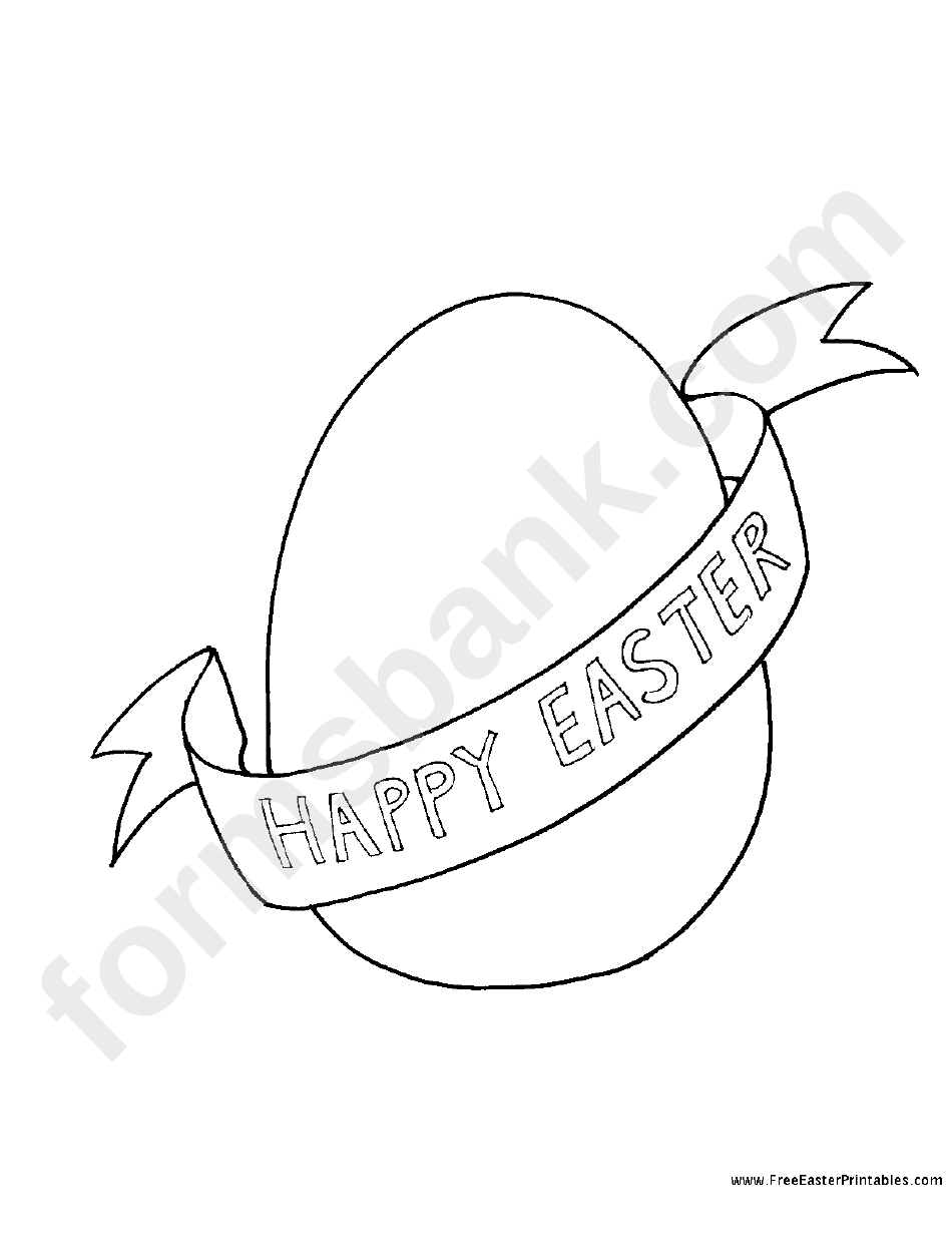 Happy Easter Egg Coloring Sheet