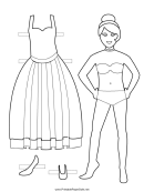Dress Paper Doll Coloring Sheet