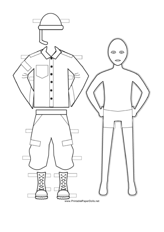 Army Man Paper Doll Coloring Pages Printable pdf