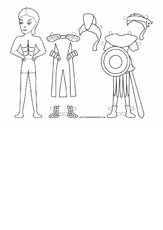 Knight Paper Doll Coloring Pages Printable pdf