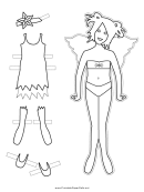 Fairy Paper Doll Coloring Pages