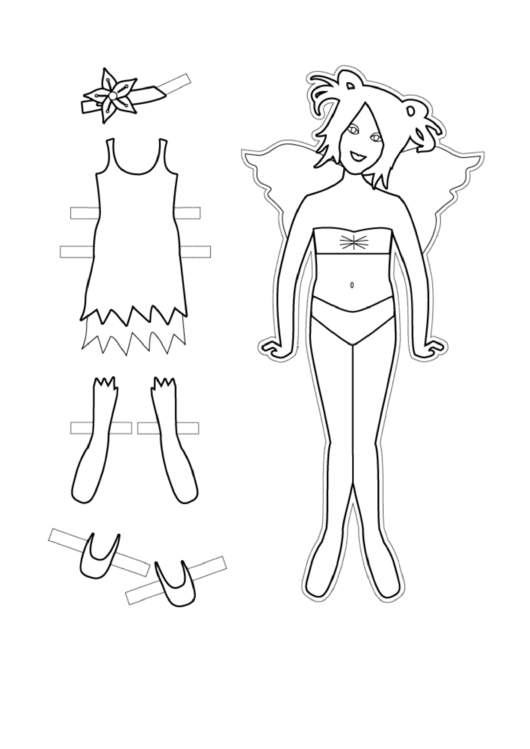 Fairy Paper Doll Coloring Pages Printable pdf