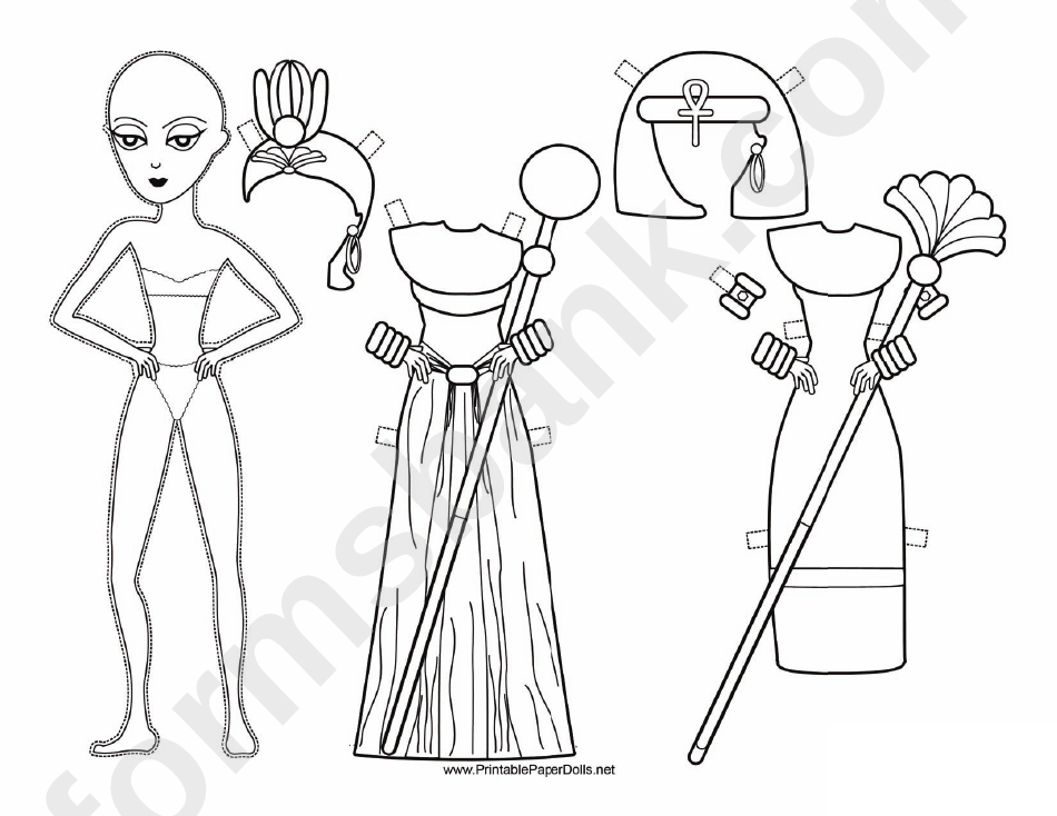 Egyptian Priest Paper Doll Coloring Pages
