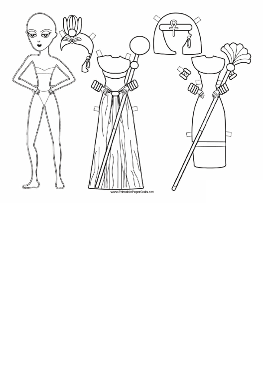 Egyptian Priest Paper Doll Coloring Pages Printable pdf