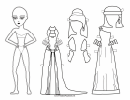 Harem Paper Doll Coloring Pages
