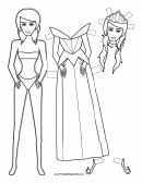 Queen Paper Doll Coloring Pages