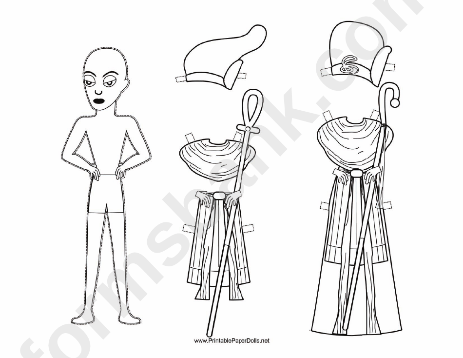 Wizard Paper Doll Coloring Pages